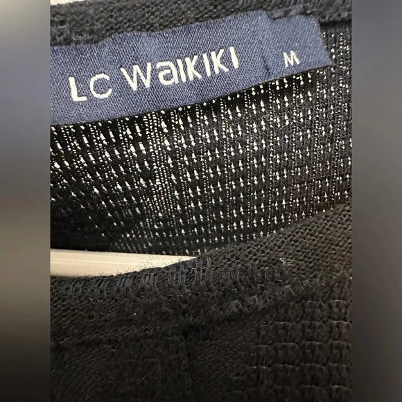LC Waikiki jacquard black and navy long sleeved metal button dress - Picture 7 of 9